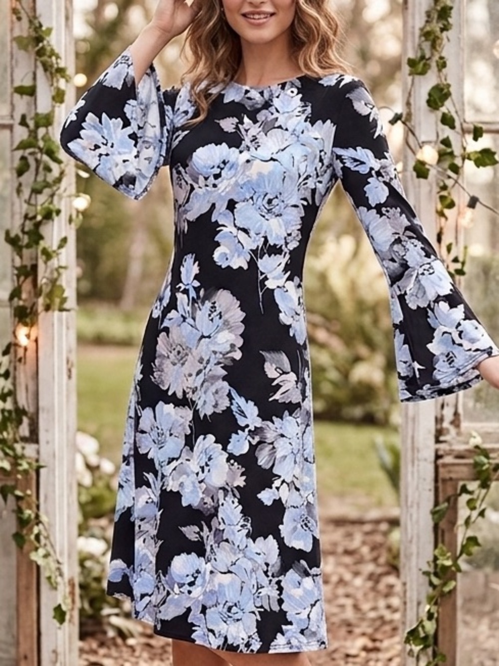 Tommy Hilfiger Floral Long Sleeve Dress Feminine Chic